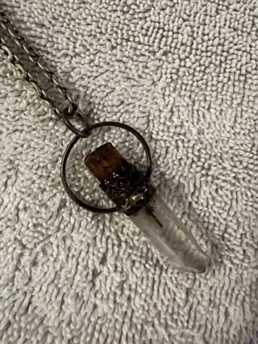🐻Vintage Crystal Pendant on a Chain